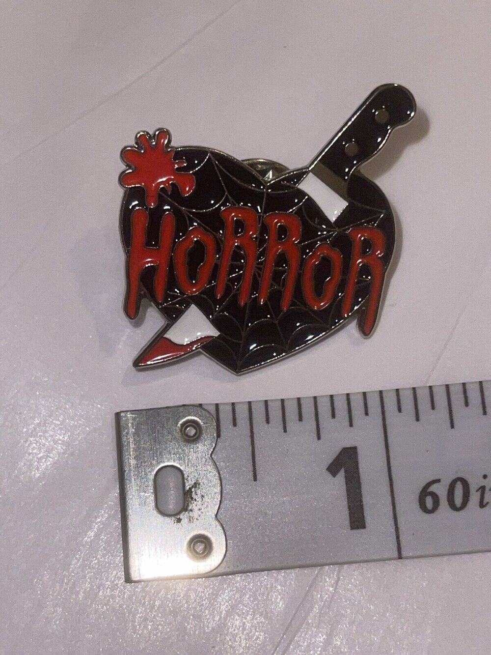 I Love Horror Heart Halloween Horror Pin Brooch